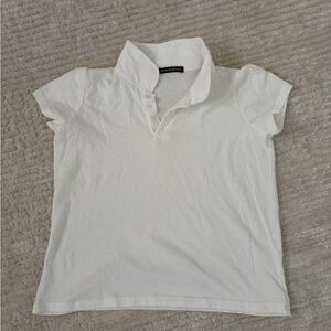 Brandy Melville Cream Collared Top